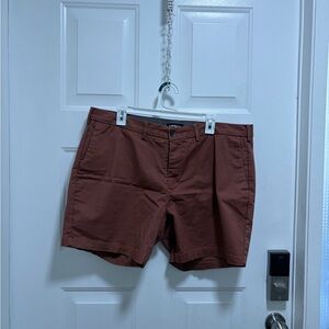 Express Men's Rust Flat Front Shorts